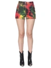 MSGM MSGM TIE DYE HIGH WAIST DENIM SHORTS