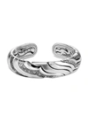 JOHN HARDY 'LAHAR' DIAMOND SILVER SMALL KICK CUFF