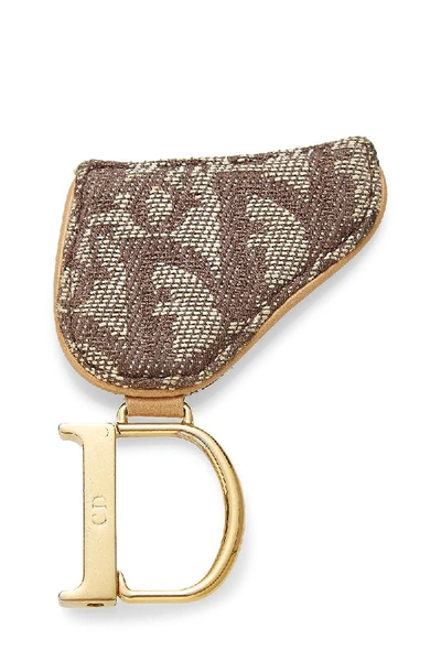 Dior Brown Trotter Canvas Saddle Key Ring