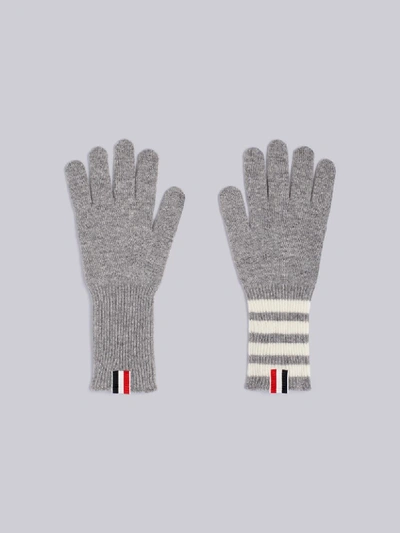 Thom Browne 4-bar Cashmere Gloves In Grey