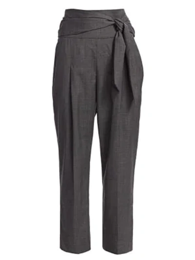 Brunello Cucinelli Virgin Wool Straight-leg Trousers In Grey