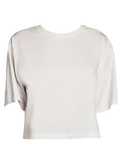 Fendi Cropped Logo Cotton Tee In White