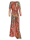 ETRO Mosaic Tile-Print High-Low Gown