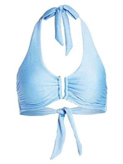 Heidi Klein D-g Cup Bikini Halter Top In Light Blue