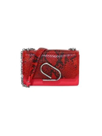 3.1 Phillip Lim / フィリップ リム Alix Python-embossed Leather Clutch In Red
