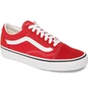 Vans Old Skool Low Top Sneaker In Red,white