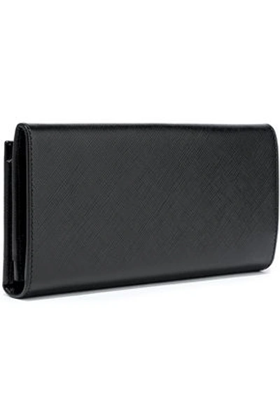 Ferragamo Salvatore  Woman Vara Bow-embellished Textured-leather Continental Wallet Black