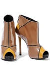 ROGER VIVIER ROGER VIVIER WOMAN PANELED PATENT-LEATHER PLATFORM ANKLE BOOTS LIGHT BROWN,3074457345620500720