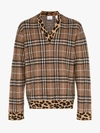 Burberry Leopard Detail Vintage Check Jumper In Brown
