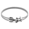 Anchor & Crew Classic Grey Delta Anchor Silver & Rope Bracelet In Rope