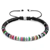 ANCHOR & CREW MULTICOLOURED KARIBA SILVER & VINYL DISC MACRAME BRACELET