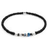 Anchor & Crew Multicoloured Djenne Nila Glass Paralana Silver & Stone Bracelet In Stone