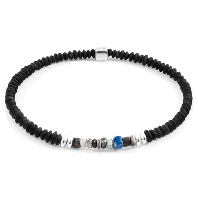 Anchor & Crew Multicoloured Djenne Nila Glass Paralana Silver & Stone Bracelet