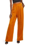 Endless Rose Velvet Wide Leg Pants In Yellow