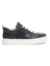 CHLOÉ Lauren Python-Embossed Leather Sneakers