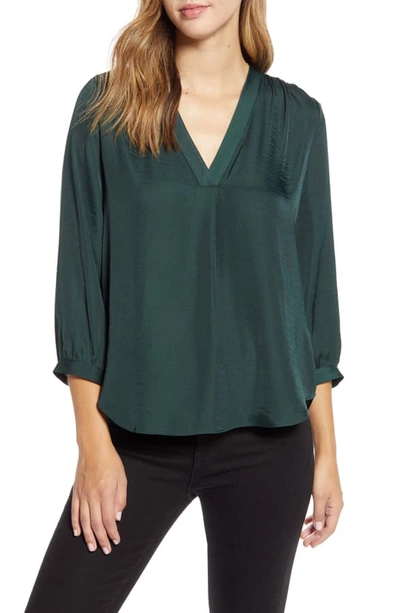 Vince Camuto Rumple Fabric Blouse In Dk Willow