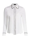 ALICE AND OLIVIA Willa Piped-Trim Shirt