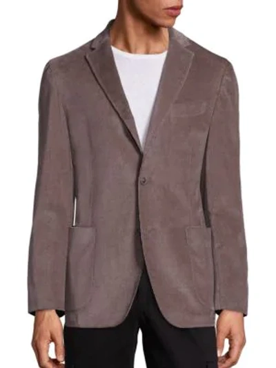 Saks Fifth Avenue Collection Garment Washed Cord Jacket In Beige Taupe