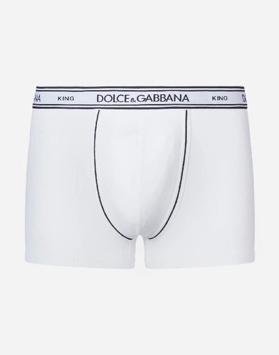 Dolce & Gabbana Stretch Cotton Boxers In White