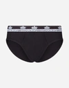 Dolce & Gabbana Mid-rise Briefs In Two-way Stretch Cotton Jersey In Black