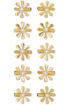 LELET NY THE HAUTE PURSUIT SET OF 10 GOLD-TONE AND FAUX PEARL HAIR SLIDES