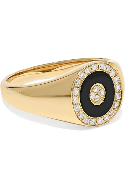 Anissa Kermiche 14-karat Gold, Onyx And Diamond Ring