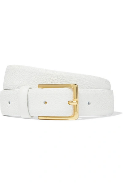 Anderson's Textured-leather Belt In White