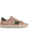 GOLDEN GOOSE SUPERSTAR DISTRESSED LEATHER AND SUEDE trainers