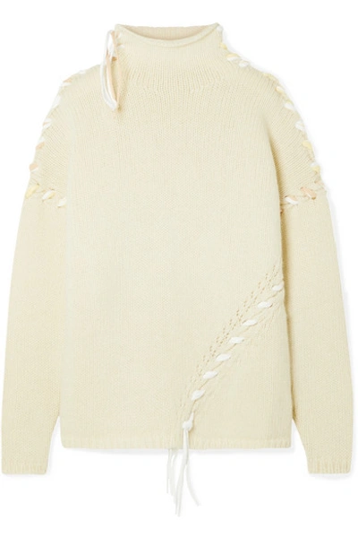Acne Studios Kaneta Oversized Whipstitched Wool Jumper In Cream