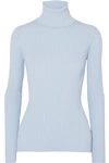 PROENZA SCHOULER BUTTON-DETAILED RIBBED-KNIT TURTLENECK SWEATER