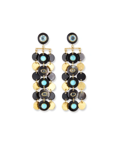 Ashley Pittman Pazia Disc-dangle Earrings In Brown