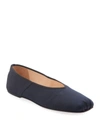 The Row 10mm Ballet Satin Ballerinas In Navy