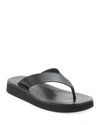 The Row Ginza Leather And Velvet Platform Flip Flops In Black