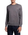 Charvet Men's Solid Cashmere-silk Crewneck Sweater In Charcoal