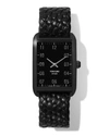 Tom Ford N.001 44mm X 30mm Rectangular Woven Leather Watch In Black