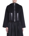 Fendi Reversible Ff Motif Hooded Jacket In Black/brown