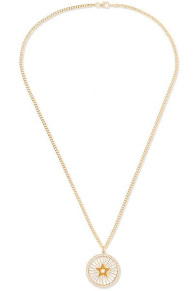 Andrea Fohrman Starburst 18-karat Gold, Diamond And Enamel Necklace