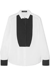 Dolce & Gabbana Paneled Pinstriped Cotton-poplin Shirt In Black