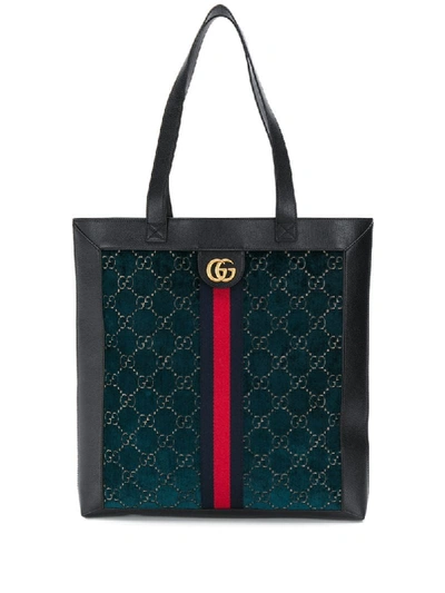 Gucci Gg Velvet Tote Bag In Green