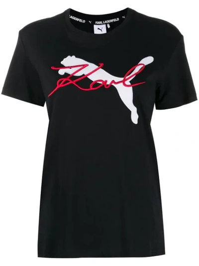 Puma Karl Lagerfeld Cotton Jersey T-shirt In Black