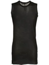 RICK OWENS SHEER FITTED TANK TOP