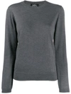 A.p.c. Round Neck Jumper In Grey