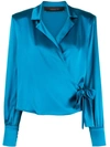 FEDERICA TOSI WRAP FRONT SILK BLOUSE