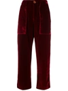 Jejia High-rise Cropped Trousers In Bordeaux
