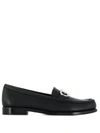 Ferragamo Gancini Mocassin Loafers In Black