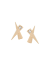 Daou 18kt Yellow Gold Kiss Diamond Earrings In Gold