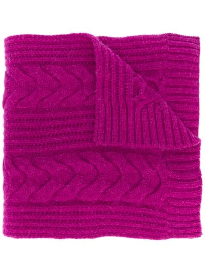 N•peal 粗绞花针织围巾 In Pink