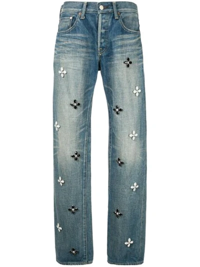 Tu Es Mon Tresor 'bijou Flower' Jeans In Blue