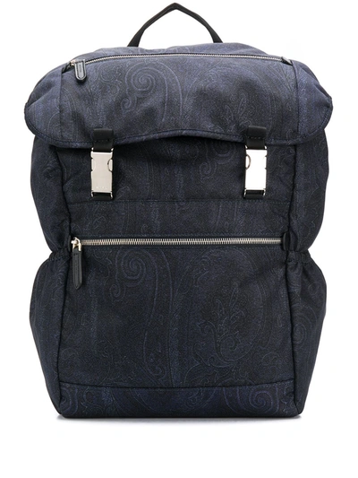 Etro Fold-top Backpack In Blue