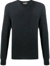 N•peal The Burlington V-neck Jumper In Grey